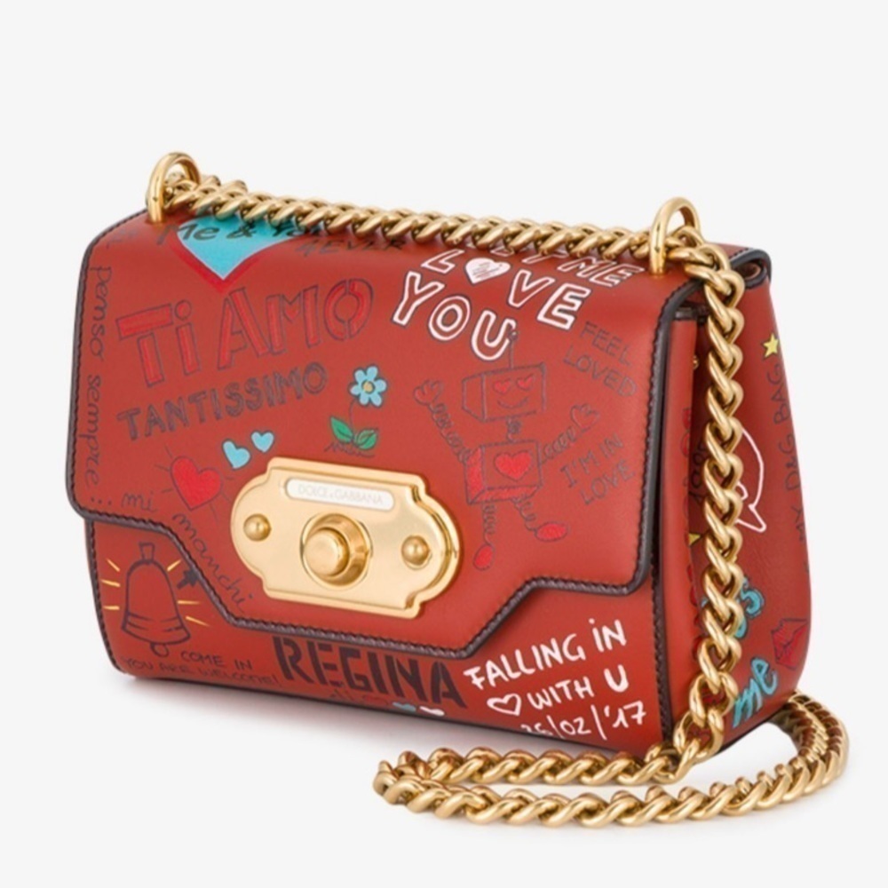 NIB Dolce & Gabbana RED Welcome shoulder bag Auth